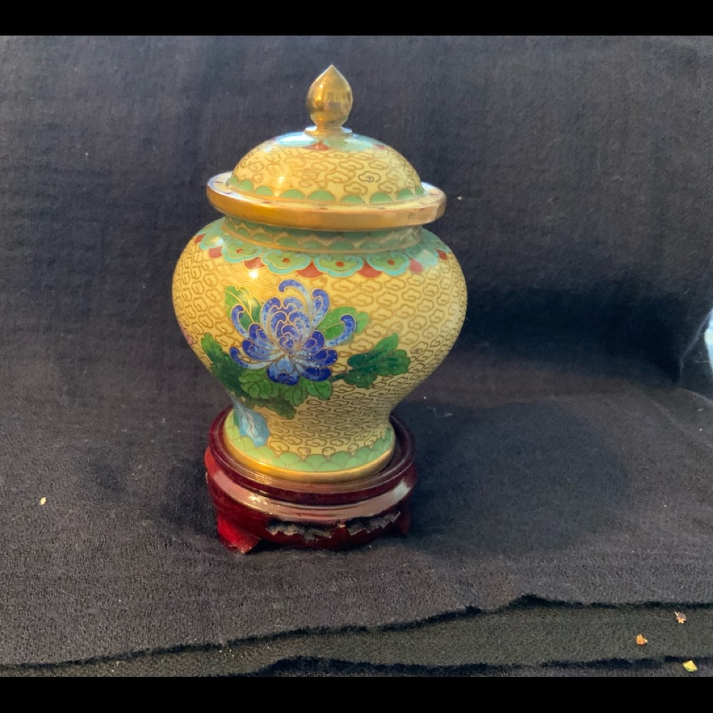 Small Chinese cloisonné copper vase.